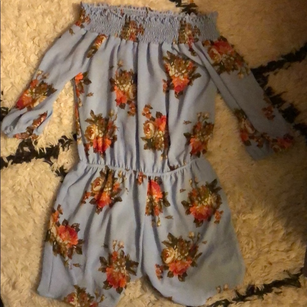 Off the shoulder floral romper
